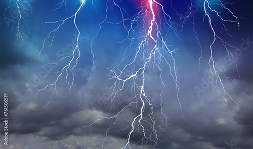 Lightning, thunder cloud dark cloudy sky