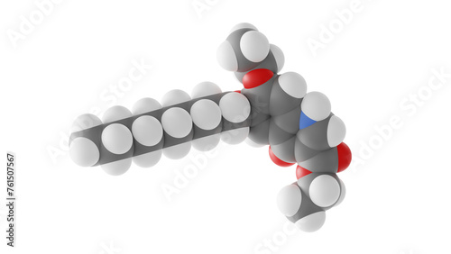 decoquinate molecule, quinolone coccidiostat, molecular structure, isolated 3d model van der Waals photo