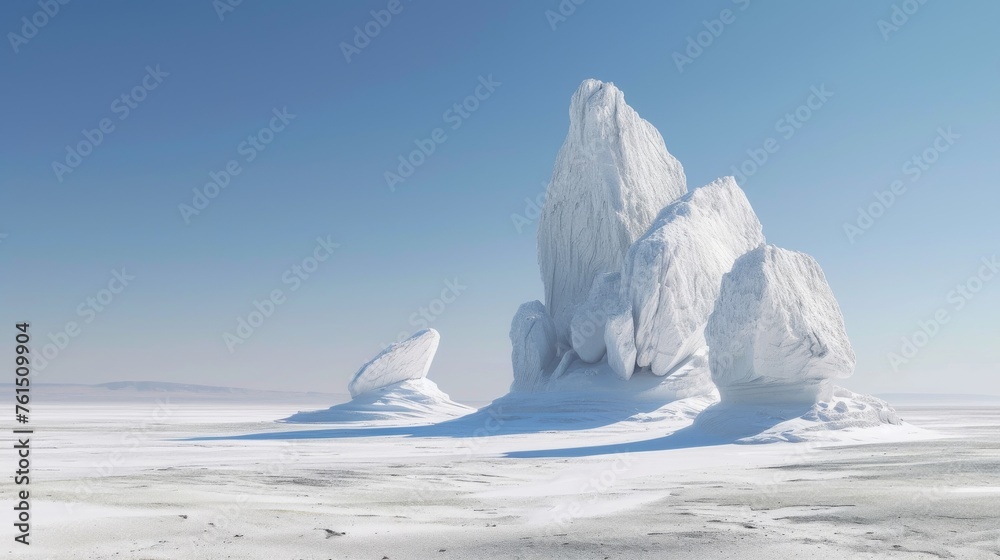 Iceberg in the snow. Winter landscape - obrazy, fototapety, plakaty 