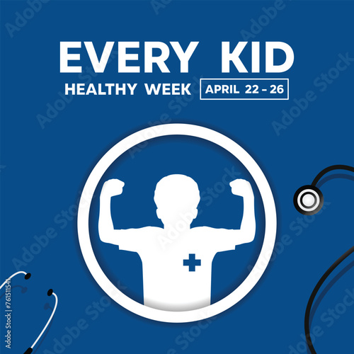 Every Child Healthy. Child and stestoscope. Great for cards, banners, posters, social media and more. 