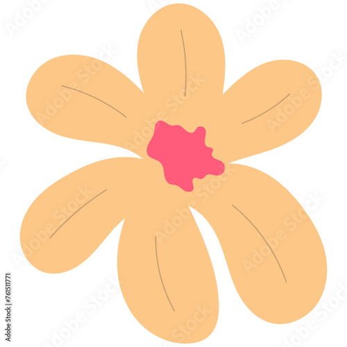 Flat flower bud element for beautiful design. Simple form. Vector drawing.