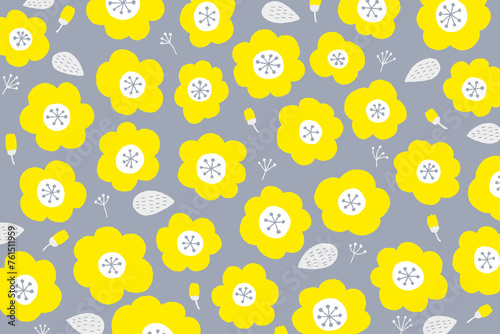 SDGsやエコロジーイメージの木や草花のかわいい北欧デザイン背景素材
