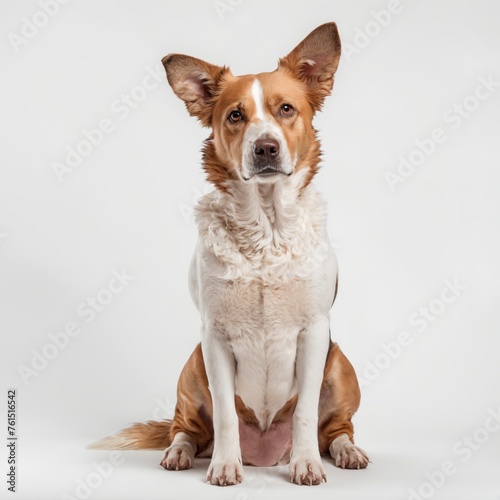 Isolated dog on a solid white background