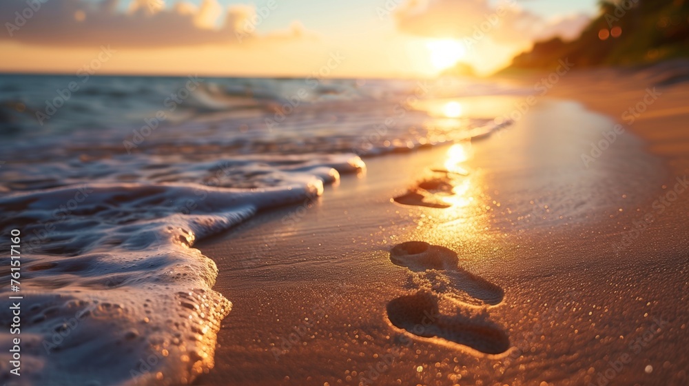 footprints on the beach