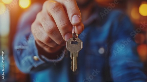 Man Holding Key to House