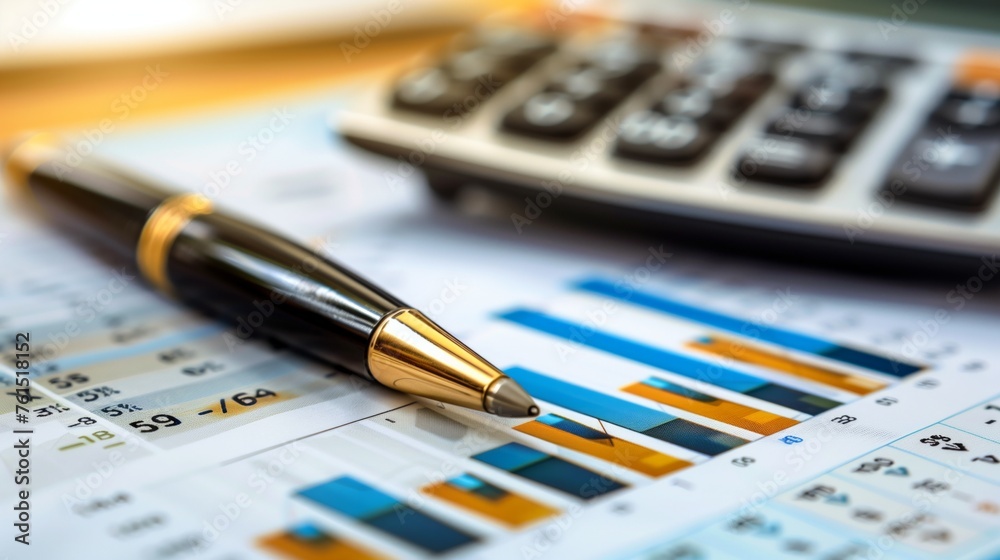 calculator and pen on financial newspaper calculator and pen on financial newspaper