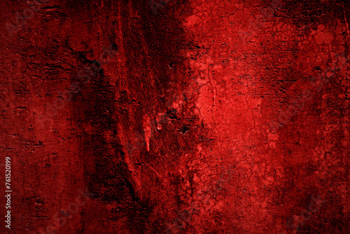 Red wall texture background. scary red wall for background, Old shabby blood paint and plaster cracks.