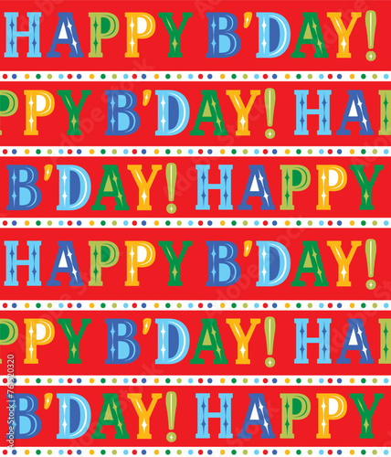 colorful birthday seamless pattern design
