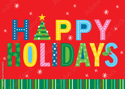 colorful christmas greeting card design