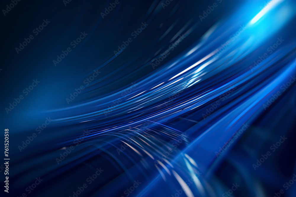 Abstract blue light track. AI technology generated image