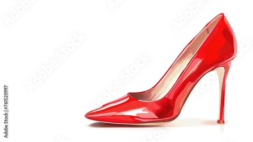 Stylish red high heels on a clean white background. Perfect for fashion or lifestyle concepts