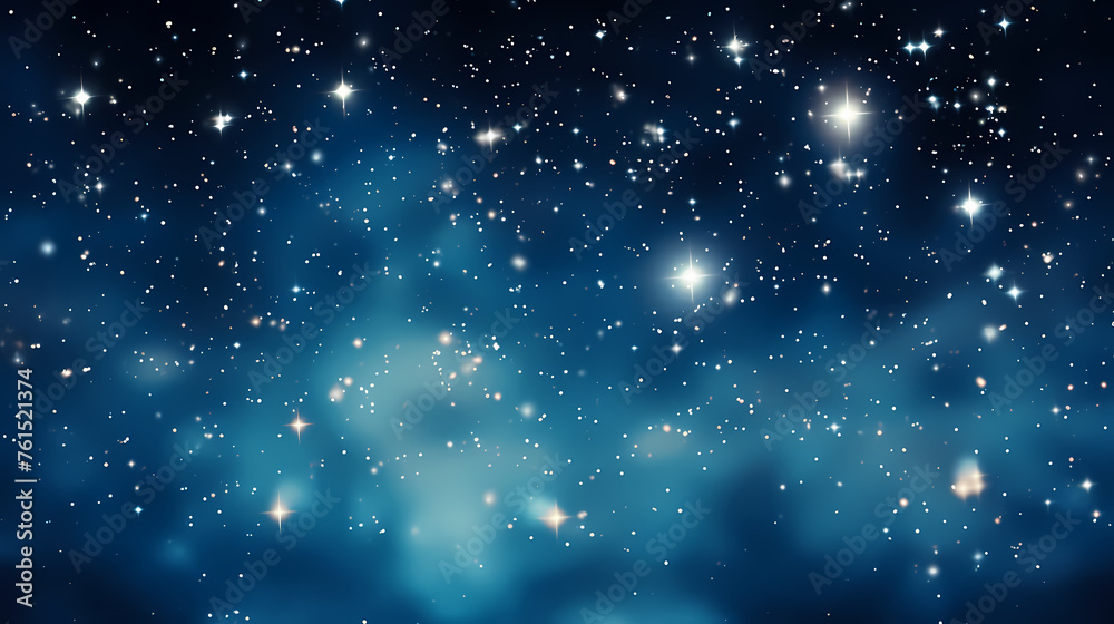 Fototapeta premium Stars fall in the dark blue night sky