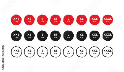 Size bundle icons badge set. Literal measurement symbol vector illustration. 