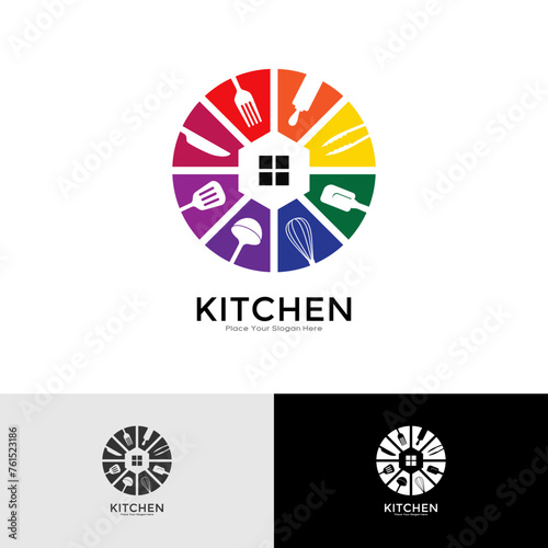 House kitchen logo vector template. Suitable for business, restaurant, food, cooking and baking