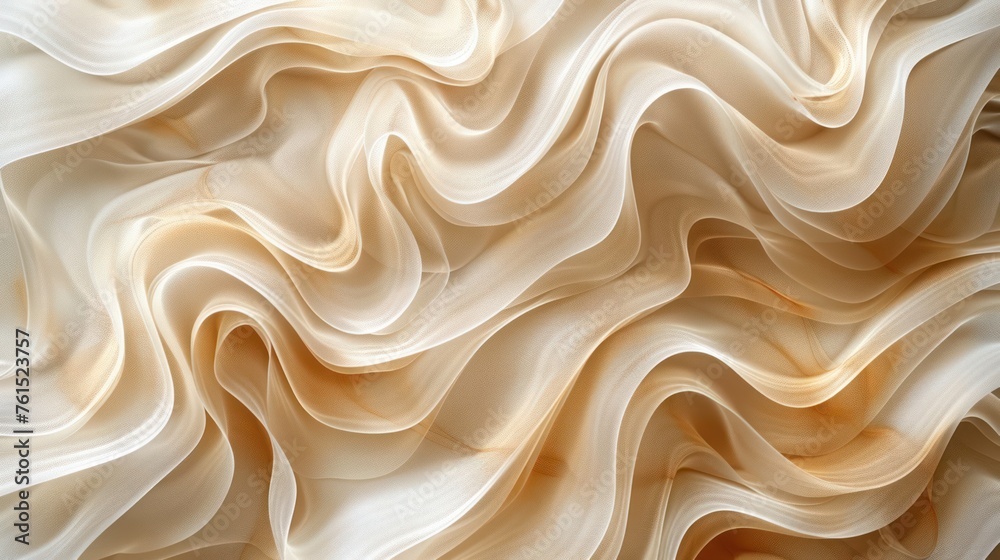 Fototapeta premium Abstract organic natural beige brown color waving lines mushroom texture background banner illustration wallpaper backdrop for webdesign