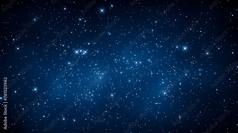 Fototapeta premium Stars fall in the dark blue night sky