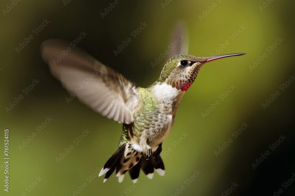 Fototapeta premium Close up of a hummingbird flying.