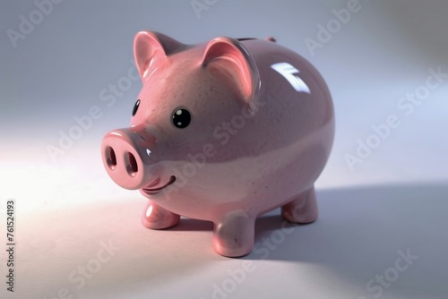 Piggy bank standing on a table. photo
