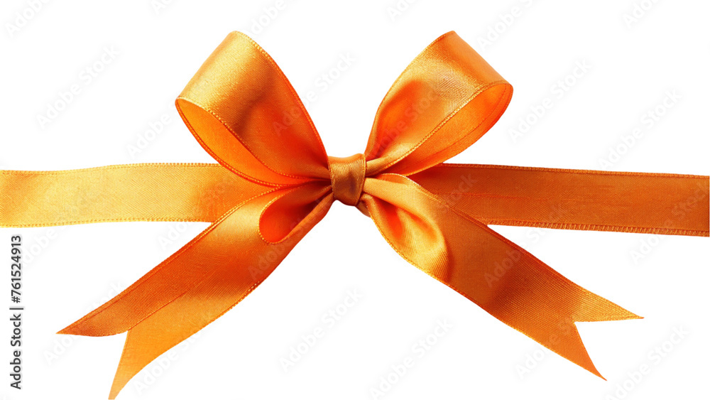 Beautiful big bow made of orange ribbon isolated on Transparent background. Beautiful big bow made of orange ribbon isolated on Transparent background.