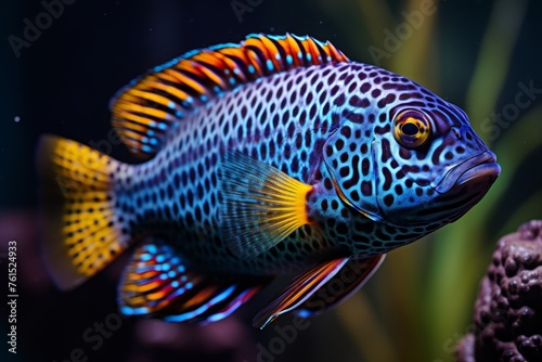 Colorful underwater marine life with a variety of fish and beautiful coral reef in tropical waters