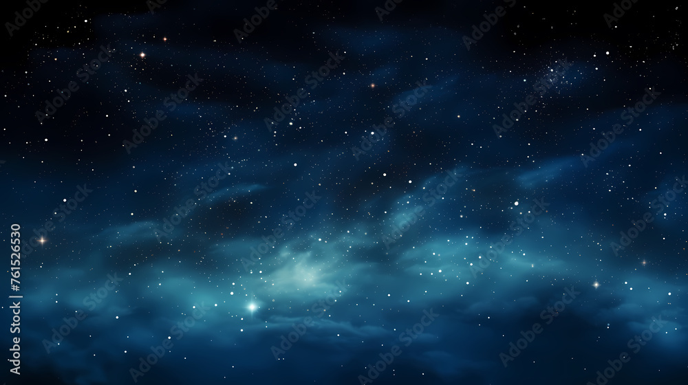 Fototapeta premium Stars fall in the dark blue night sky