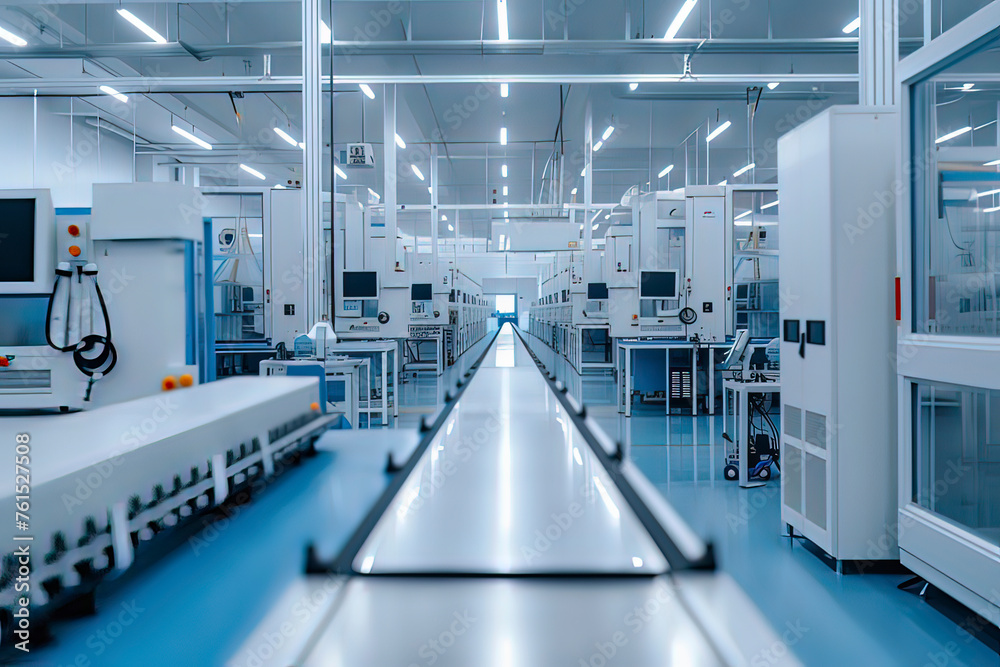 Obraz premium Intelligent factory production line. AI technology generated image