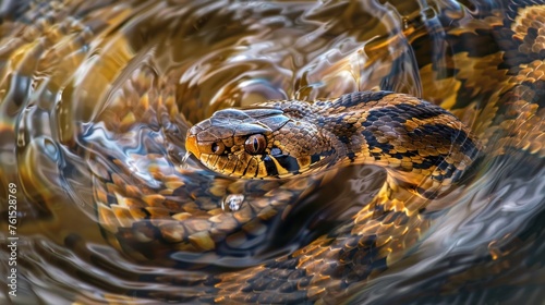 snake crawling along the rivers