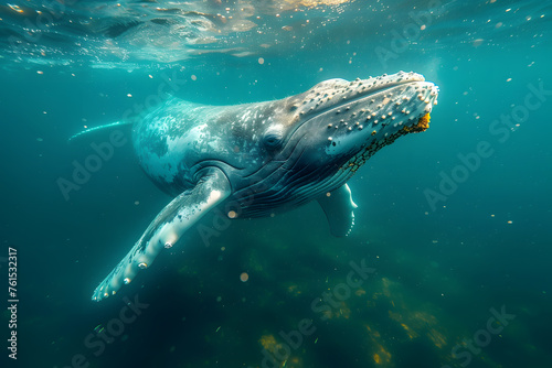 Wal schwimmt im Ozean © David