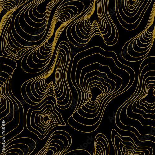 seamless pattern of abstract lines in yellow on a dark background