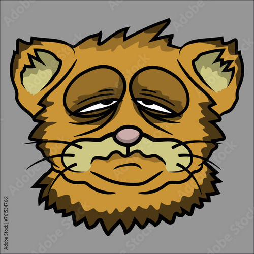 Funny Tired Cat Don't Like Mornings Grumpy Morning Animal