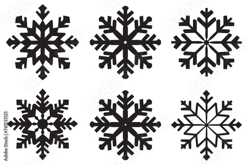 snowflake silhouettes white background