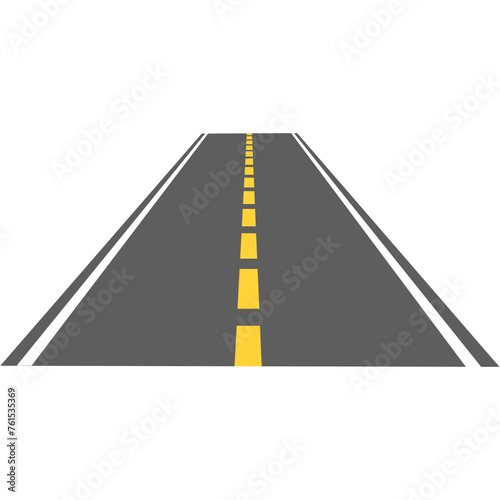 The lane road with lane markings, Bending roads vector set.
