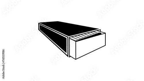 Box of matches, black isolated silhouette