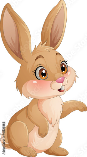 Cute rabbit cartoon on white background © tigatelu