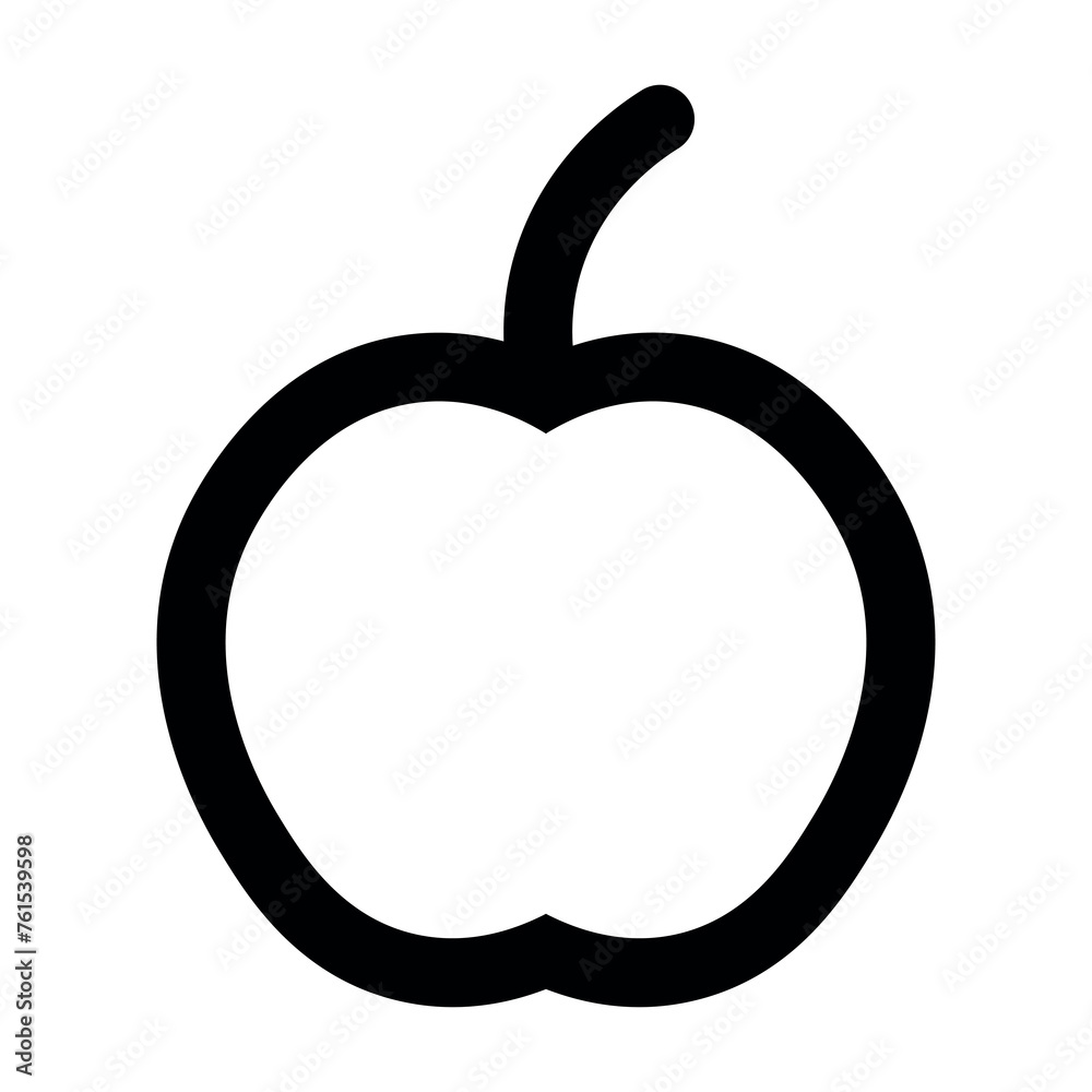 black vector apple icon on white background black vector apple icon on white background