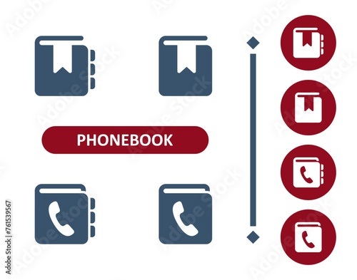 Phone Book Icons. Phonebook, Address Book, Contact List Icon