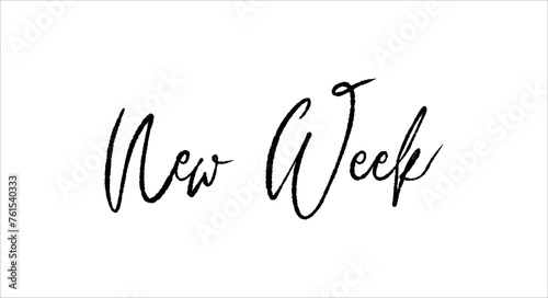 New Week - lettering vector isolated on white background