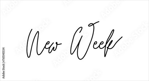 New Week - lettering vector isolated on white background