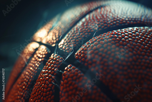 Close-up of textured basketball surface