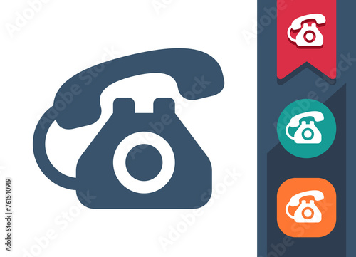 Telephone Icon. Phone, Dial Telephone, Rotary Phone, Landline