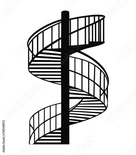 spiral staircase glyph and line vector illustration. stairs, staircase, ladder