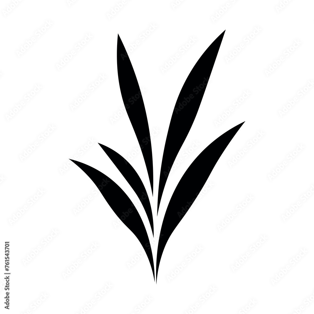 black vector blade grass icon on white background black vector blade grass icon on white background