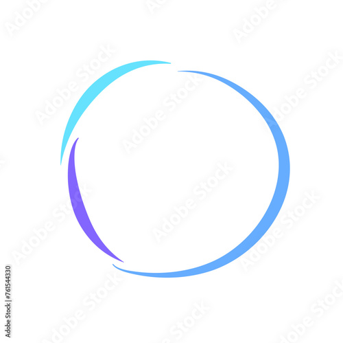 Hand Drawn Blue Circle Wave