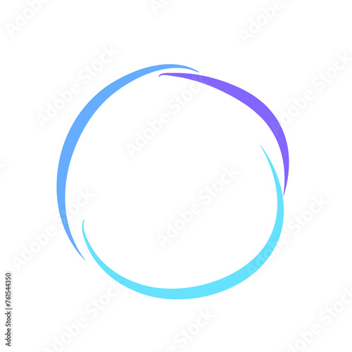 Hand Drawn Blue Circle Wave