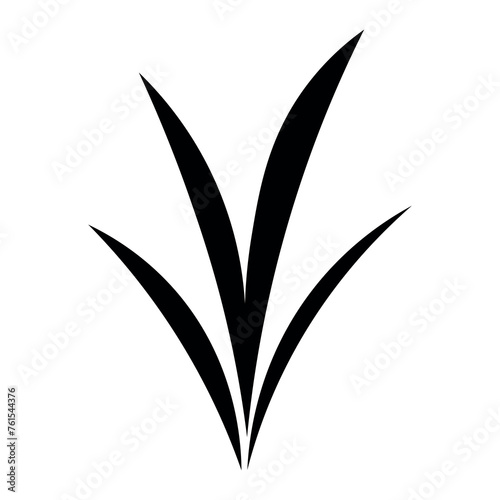 black vector blade grass icon on white background