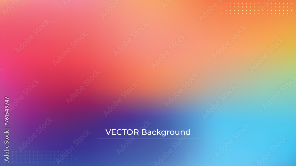 Abstract blurred gradient mesh background in bright rainbow colors. Colorful smooth banner template. Easy editable soft colored vector illustration in EPS10 without transparency. - obrazy, fototapety, plakaty 