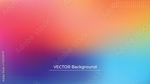 Abstract blurred gradient mesh background in bright rainbow colors. Colorful smooth banner template. Easy editable soft colored vector illustration in EPS10 without transparency. #761549747