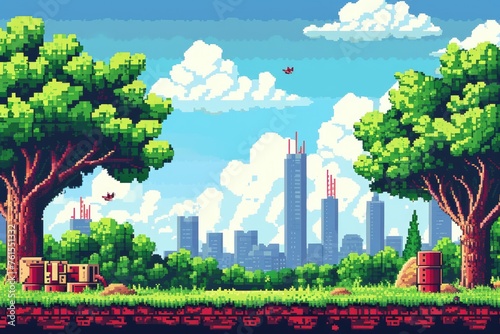 Pixel Art Background For Game