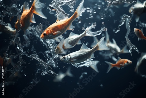 fish jumping out of the water splashing Generative AI
