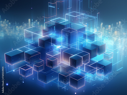 Geometric Cubic Background: A stunning cubic background illustration. AI Generation.